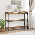 vidaXL Console Table Old Wood 100x30x80 cm Engineered Wood and Steel