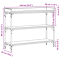 vidaXL Console Table Old Wood 100x30x80 cm Engineered Wood and Steel