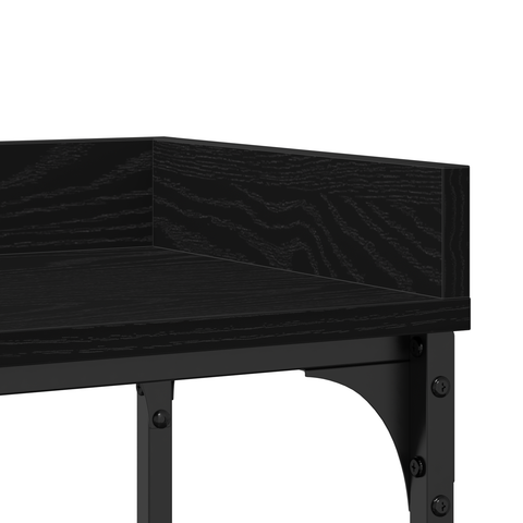 vidaXL Console Table Black Oak 100x30x80 cm Engineered Wood and Steel