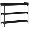 vidaXL Console Table Black Oak 100x30x80 cm Engineered Wood and Steel
