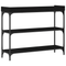 vidaXL Console Table Black Oak 100x30x80 cm Engineered Wood and Steel