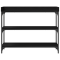vidaXL Console Table Black Oak 100x30x80 cm Engineered Wood and Steel