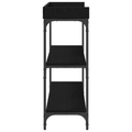 vidaXL Console Table Black Oak 100x30x80 cm Engineered Wood and Steel