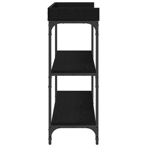 vidaXL Console Table Black Oak 100x30x80 cm Engineered Wood and Steel