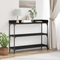 vidaXL Console Table Black Oak 100x30x80 cm Engineered Wood and Steel