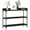 vidaXL Console Table Black Oak 100x30x80 cm Engineered Wood and Steel
