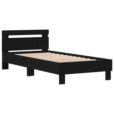 vidaXL Bed Frame Black oak 90 x 190 cm Engineered wood