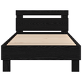 vidaXL Bed Frame Black oak 90 x 190 cm Engineered wood