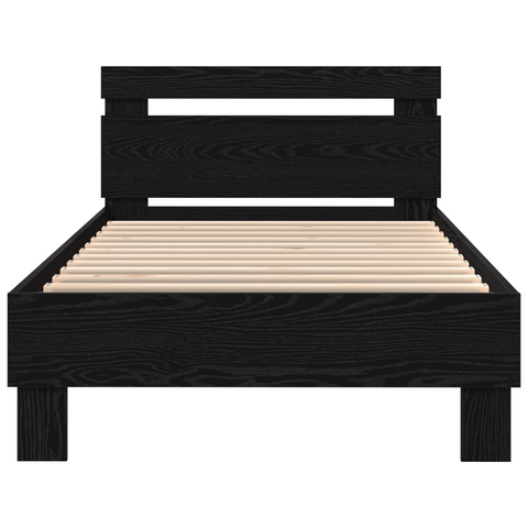 vidaXL Bed Frame Black oak 90 x 190 cm Engineered wood