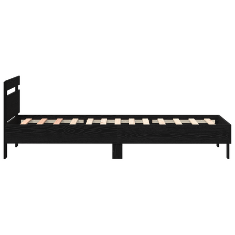 vidaXL Bed Frame Black oak 90 x 190 cm Engineered wood