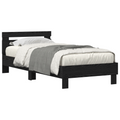vidaXL Bed Frame Black oak 90 x 190 cm Engineered wood