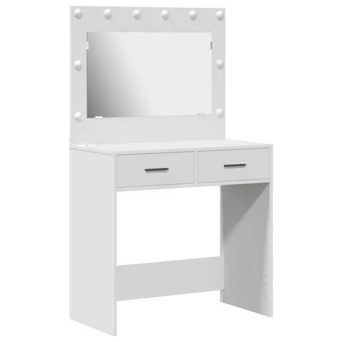 vidaXL Vanity Table with LED Lights - White, 78.5 x 41 x 135 cm