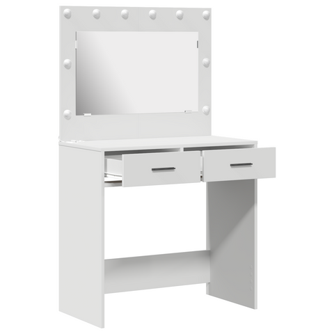 vidaXL Vanity Table with LED Lights - White, 78.5 x 41 x 135 cm