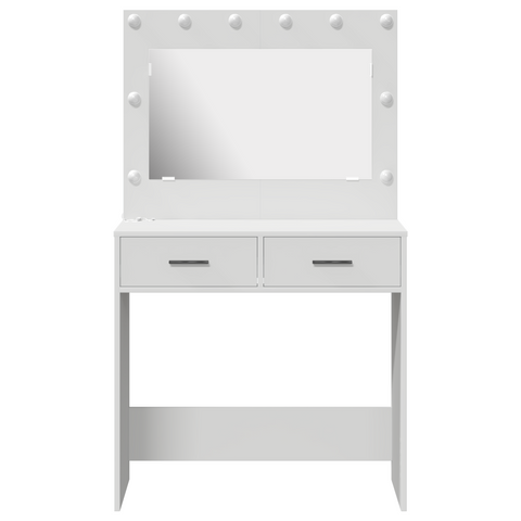 vidaXL Vanity Table with LED Lights - White, 78.5 x 41 x 135 cm