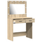 vidaXL Dressing Table with LED Lights Sonoma Oak 78.5x41x135 cm