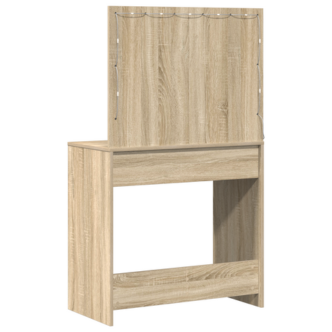 vidaXL Dressing Table with LED Lights Sonoma Oak 78.5x41x135 cm
