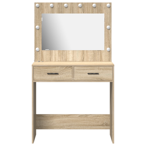 vidaXL Dressing Table with LED Lights Sonoma Oak 78.5x41x135 cm