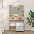 vidaXL Dressing Table with LED Lights Sonoma Oak 78.5x41x135 cm