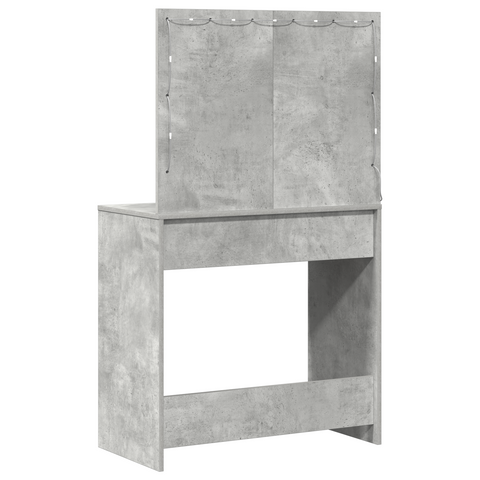 vidaXL Dressing Table with LED Lights Concrete Grey 78,5x41x135 cm