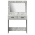vidaXL Dressing Table with LED Lights Concrete Grey 78,5x41x135 cm