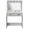 vidaXL Dressing Table with LED Lights Concrete Grey 78,5x41x135 cm