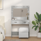 vidaXL Dressing Table with LED Lights Concrete Grey 78,5x41x135 cm