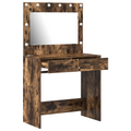 vidaXL Dressing Table with LED Lights Smoked Oak 78.5x41x135 cm