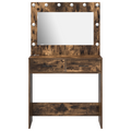 vidaXL Dressing Table with LED Lights Smoked Oak 78.5x41x135 cm