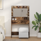 vidaXL Dressing Table with LED Lights Smoked Oak 78.5x41x135 cm