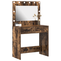 vidaXL Dressing Table with LED Lights Smoked Oak 78.5x41x135 cm