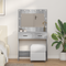 vidaXL Dressing Table with LED Lights Grey Sonoma 78,5x41x135 cm