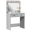 vidaXL Dressing Table with LED Lights Grey Sonoma 78,5x41x135 cm