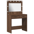 vidaXL Dressing Table with LED Lights Brown Oak 78,5x41x135 cm