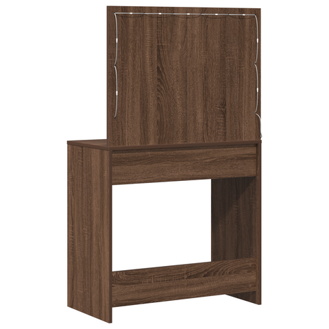 vidaXL Dressing Table with LED Lights Brown Oak 78,5x41x135 cm