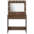 vidaXL Dressing Table with LED Lights Brown Oak 78,5x41x135 cm
