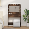 vidaXL Dressing Table with LED Lights Brown Oak 78,5x41x135 cm
