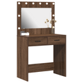 vidaXL Dressing Table with LED Lights Brown Oak 78,5x41x135 cm