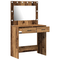 vidaXL Dressing Table with LED Lights Old Wood 78,5x41x135 cm