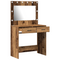 vidaXL Dressing Table with LED Lights Old Wood 78,5x41x135 cm
