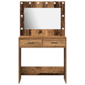 vidaXL Dressing Table with LED Lights Old Wood 78,5x41x135 cm