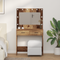 vidaXL Dressing Table with LED Lights Old Wood 78,5x41x135 cm