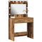 vidaXL Dressing Table with LED Lights Old Wood 78,5x41x135 cm
