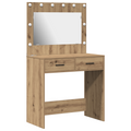 vidaXL Dressing Table with LED Lights Artisan Oak 78.5x41x135 cm