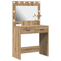 vidaXL Dressing Table with LED Lights Artisan Oak 78.5x41x135 cm