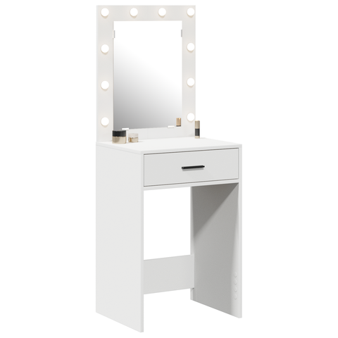 vidaXL Dressing Table with LED Lights White 50x41x135 cm