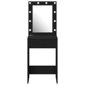 vidaXL Dressing Table with LED Lights Black Oak 50x41x135 cm