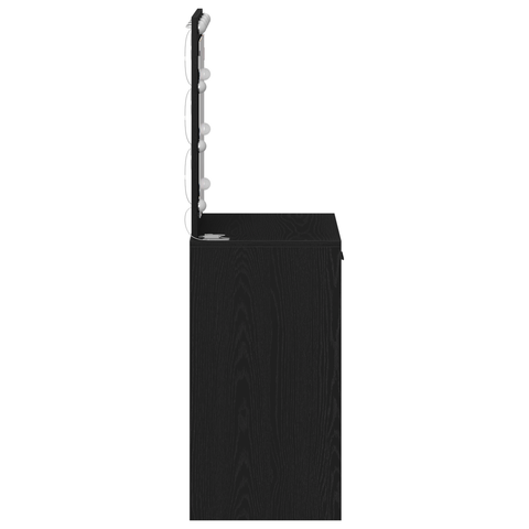 vidaXL Dressing Table with LED Lights Black Oak 50x41x135 cm