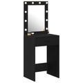 vidaXL Dressing Table with LED Lights Black Oak 50x41x135 cm