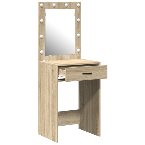 vidaXL Dressing Table with LED Lights Sonoma Oak 50x41x135 cm