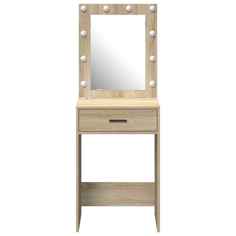 vidaXL Dressing Table with LED Lights Sonoma Oak 50x41x135 cm